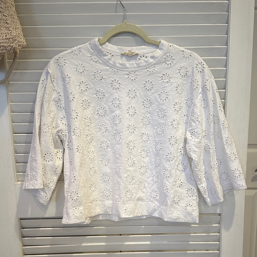 Madewell Eyelet Cotton Crewneck Top - Women